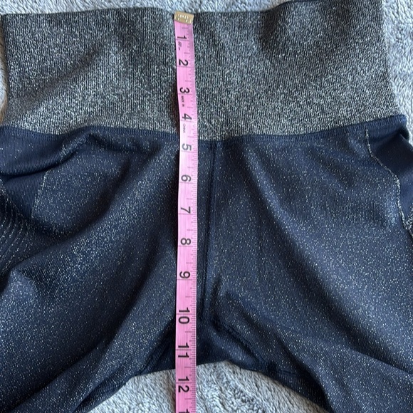Athleta Twilight Tight Leggings Navy Glitter Sparkle Shimmer High Waisted Size S - Picture 6 of 7